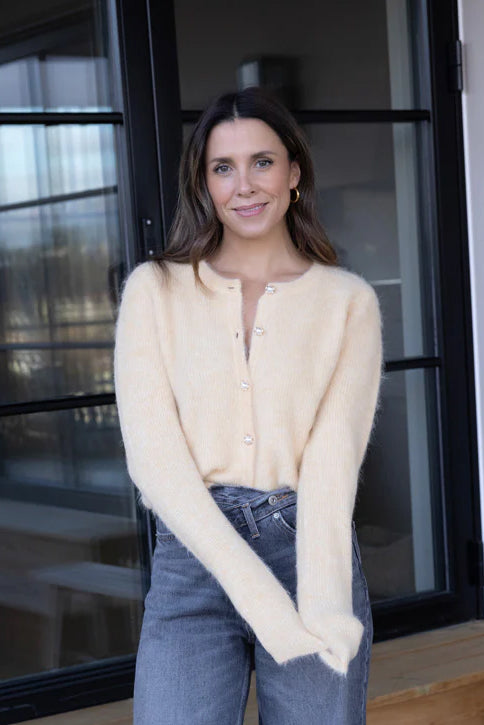 Melina Chunky Cardigan - Butter Yellow