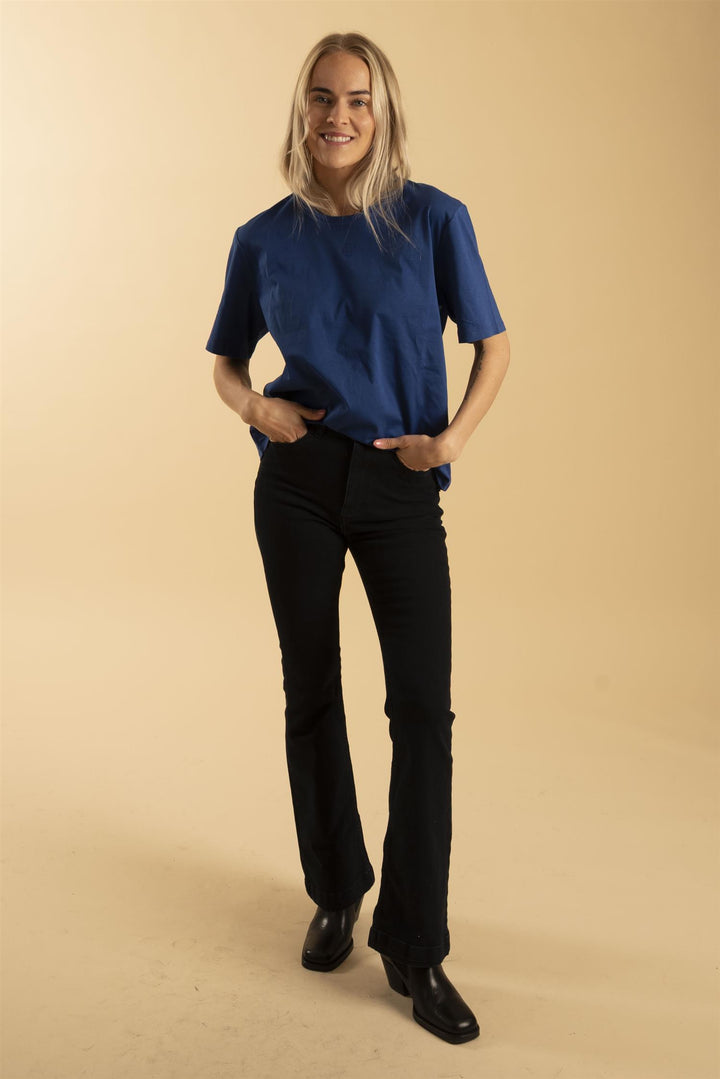 PZBECCA Ultra HighWaist Bootcut Leg - Blue Black Denim