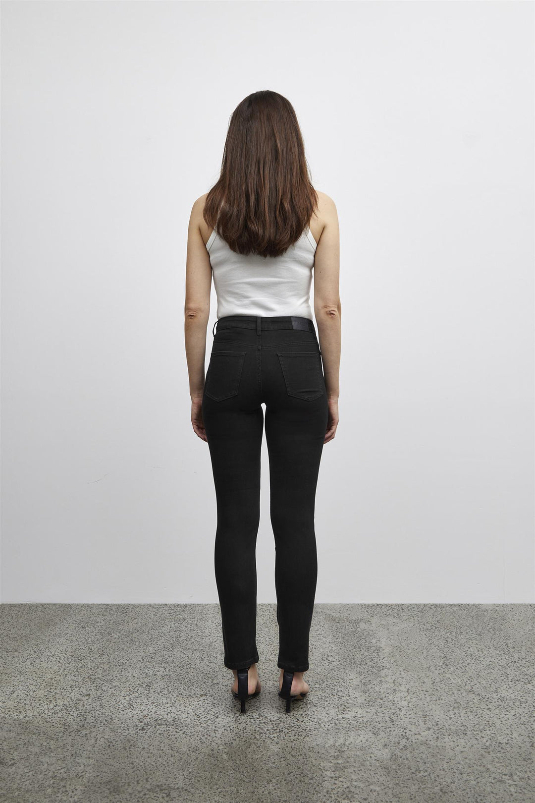 PZEMMA HighWaist Jeans Medium Straight Leg - Black Leg