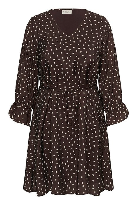 KCditte Dress - Coffee Bean Turtledove Dot