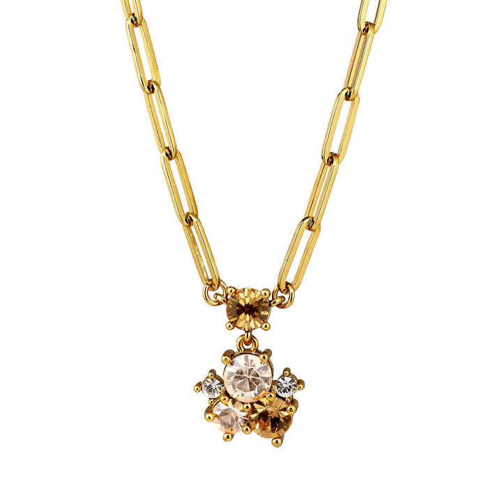 Tanzy Necklace - SG/Crystal, Golden