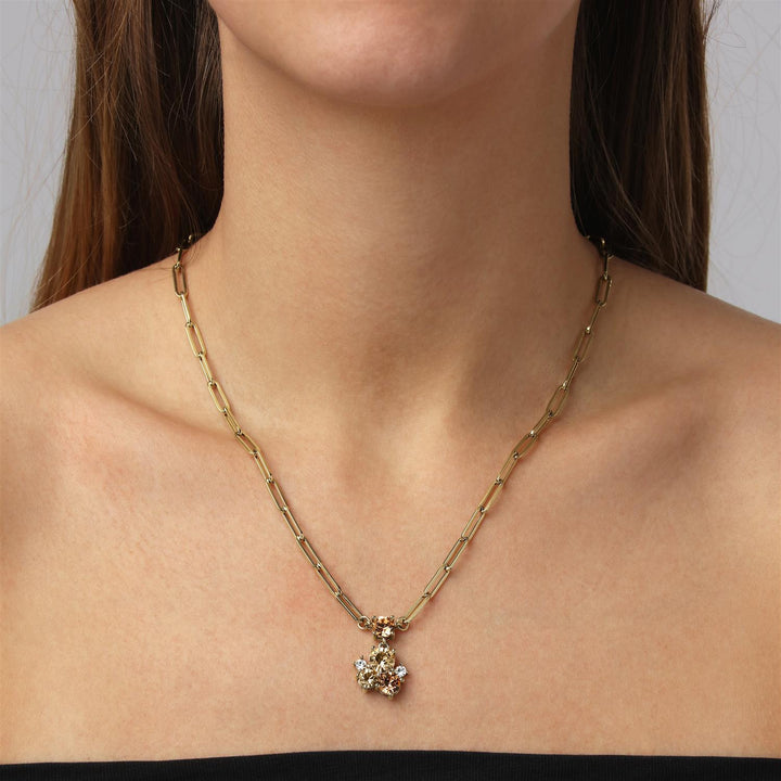 Tanzy Necklace - SG/Crystal, Golden
