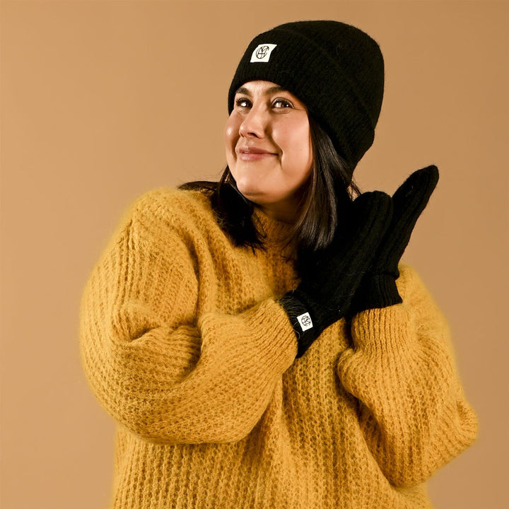 Hope Icon Mittens - Black