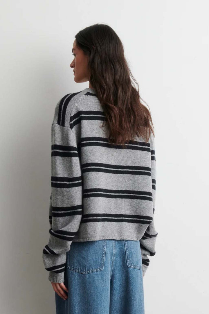 Alphaline Knit Cardigan - Mid Grey Melange