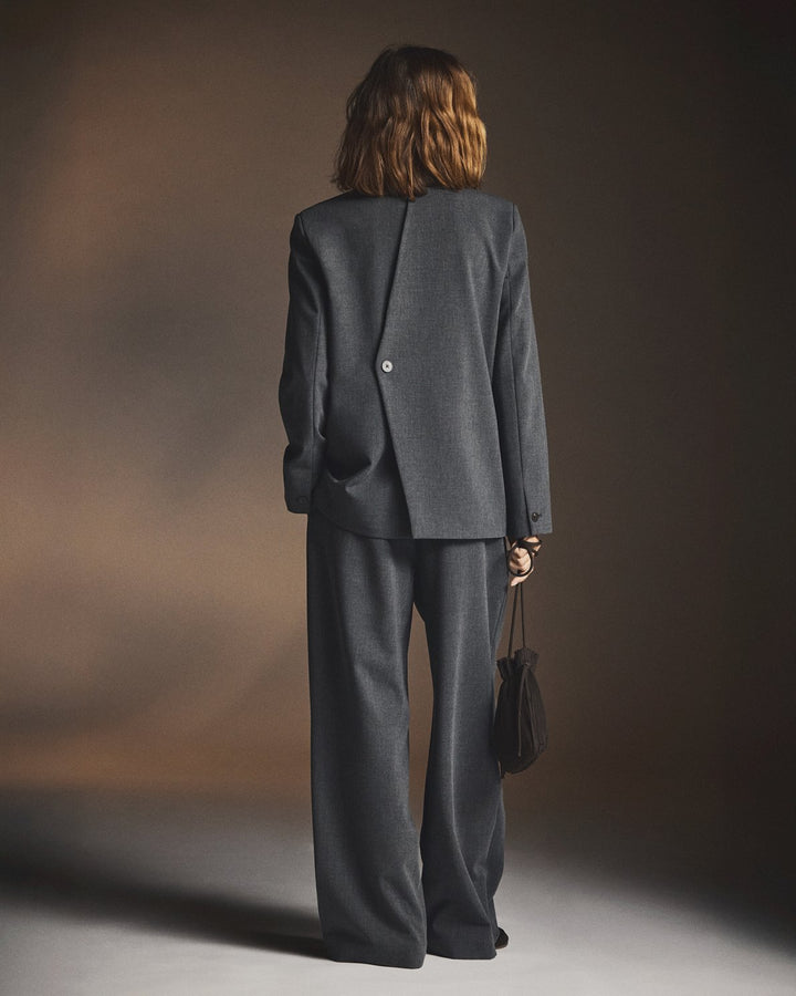 Henrike HighWaist Pants - Dark Grey Melange