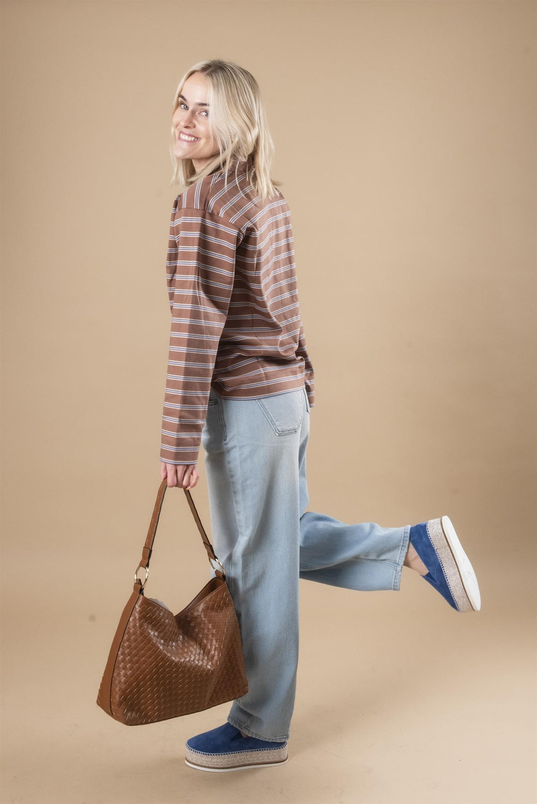 FIKKIA POLO T-SHIRT - CHOCOLATE MALT TRIPLE STRIPE