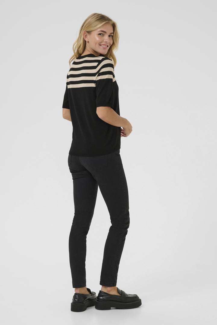 KAlizza Striped Knit - Black/Feather Gray Half Stripe