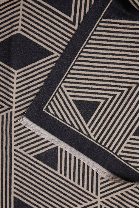 BAVIBI GEOMETRIC SCARF - Black mix