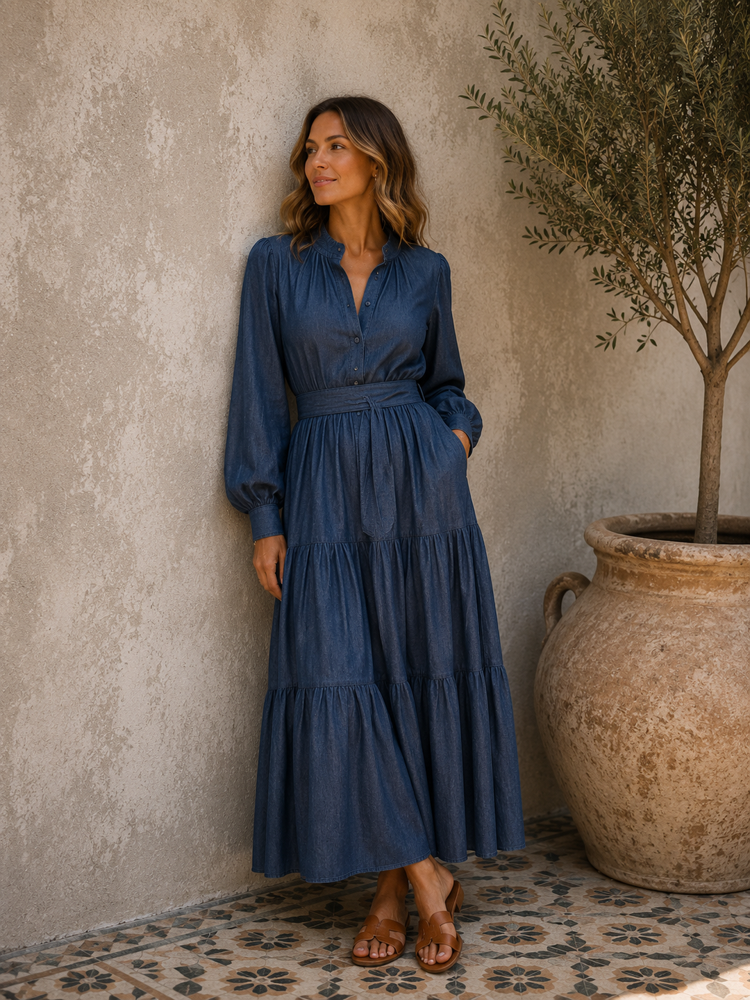 Ambrosia Maxi Dress - Soft Denim