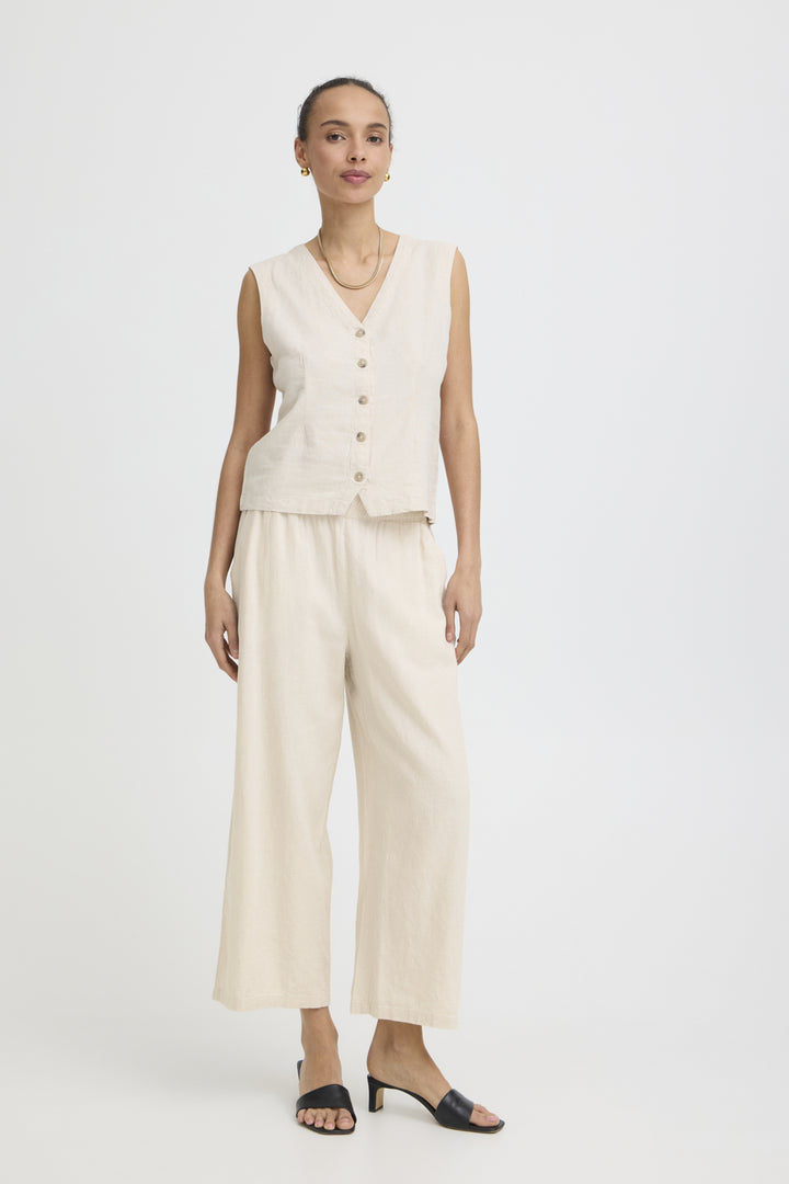 BYFALAKKA Crop Pant - Rainy Day Melange