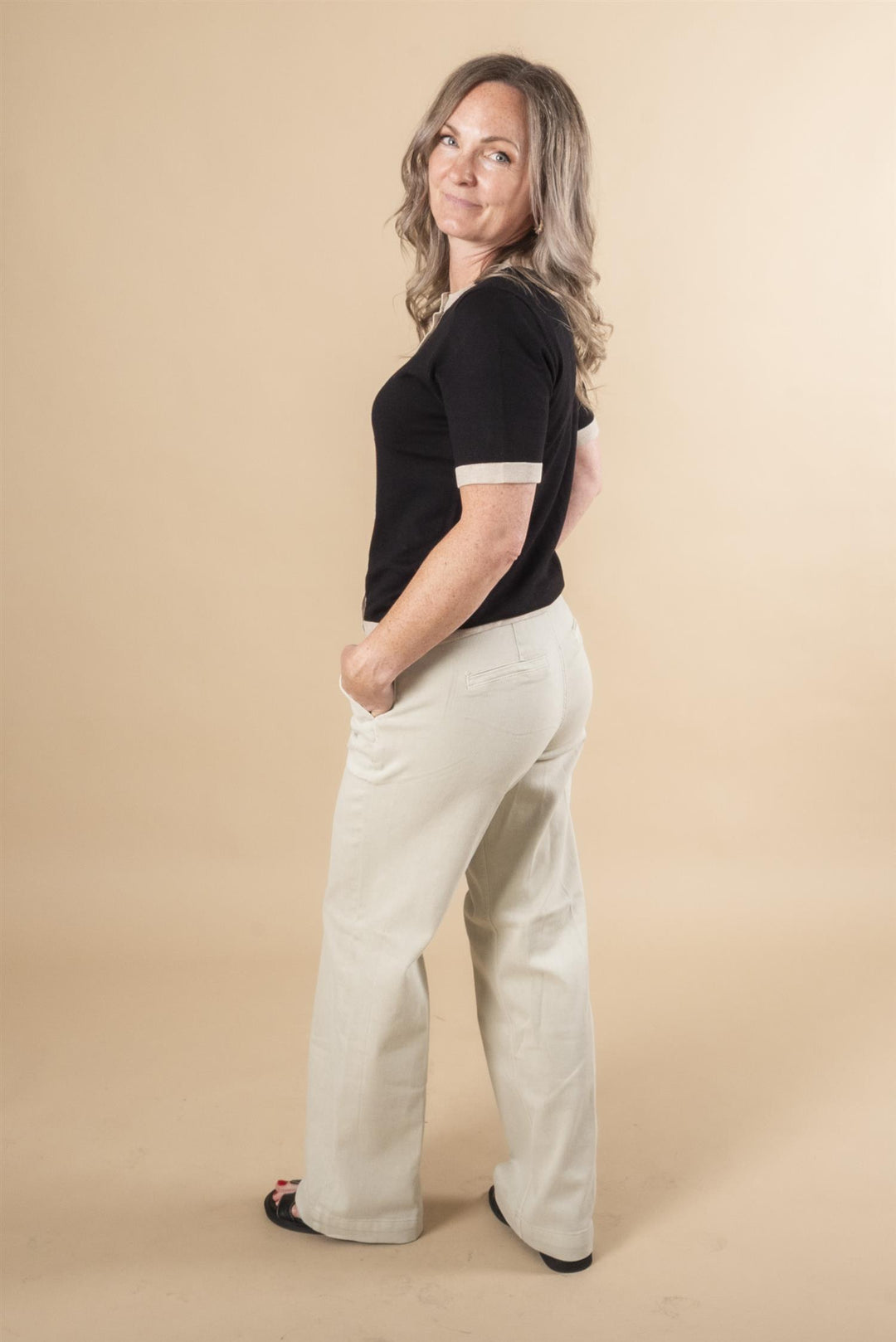 Lara 149 Pant Wide - Oatmeal