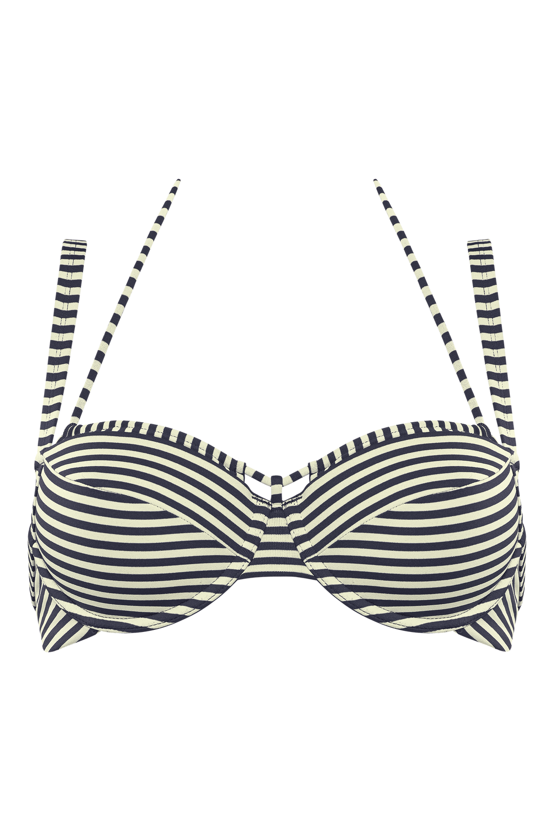 Holi Vintage Padded Balc Bikini Top - Navy stripe
