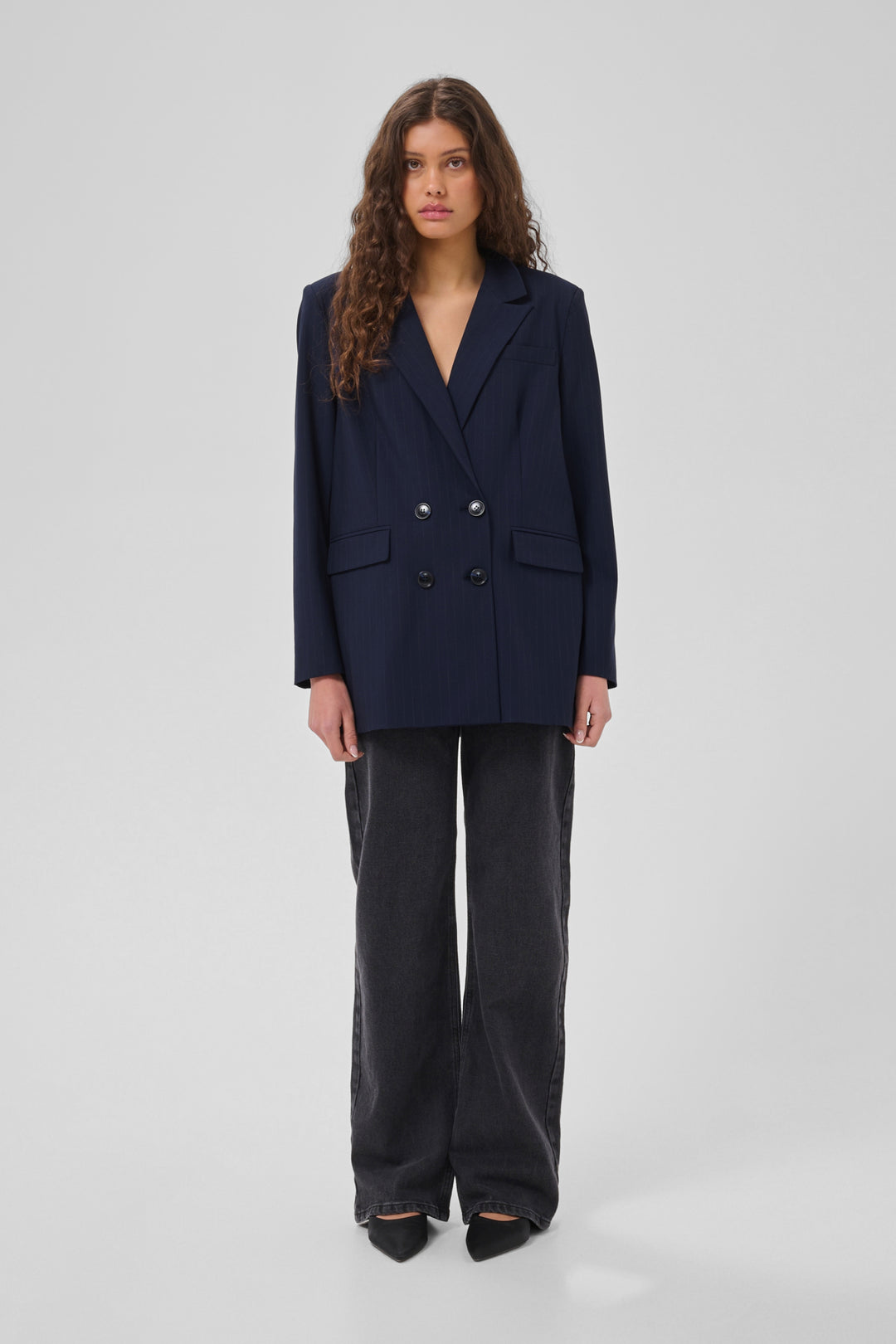 Lana Boxy Blazer - Dark Sapphire Blue