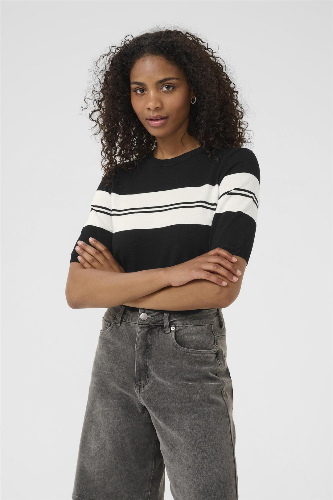 KAlizza Striped Knit - Black / Chalk stripe