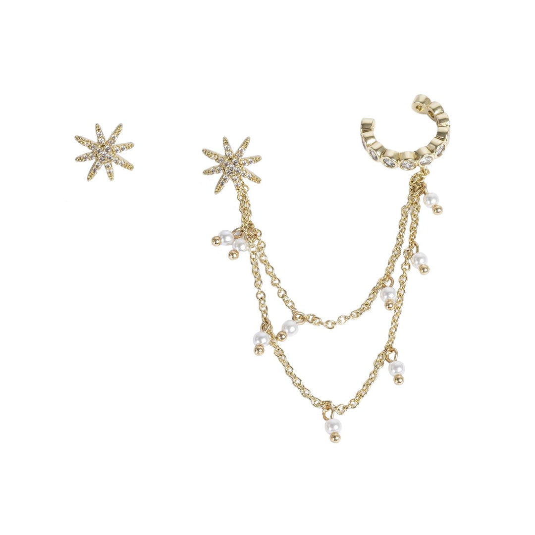 Shooting Star Earring by Tone Damli - Gold/Crystal