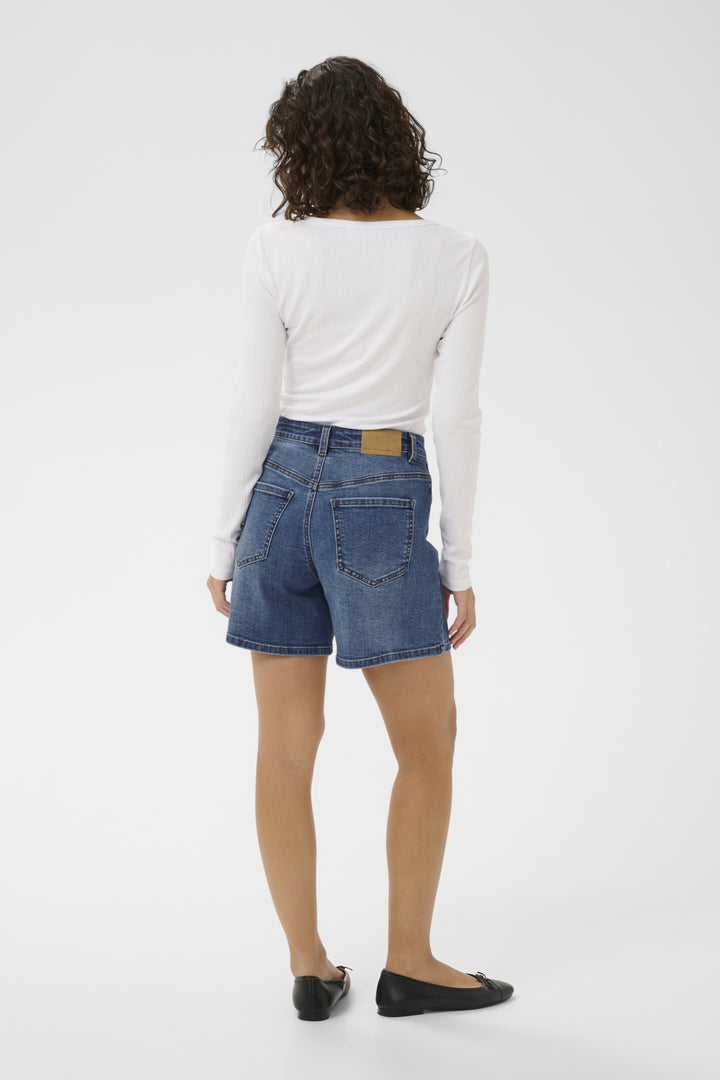 KAbrook HighWaist Regular Fit Shorts - Medium blue denim