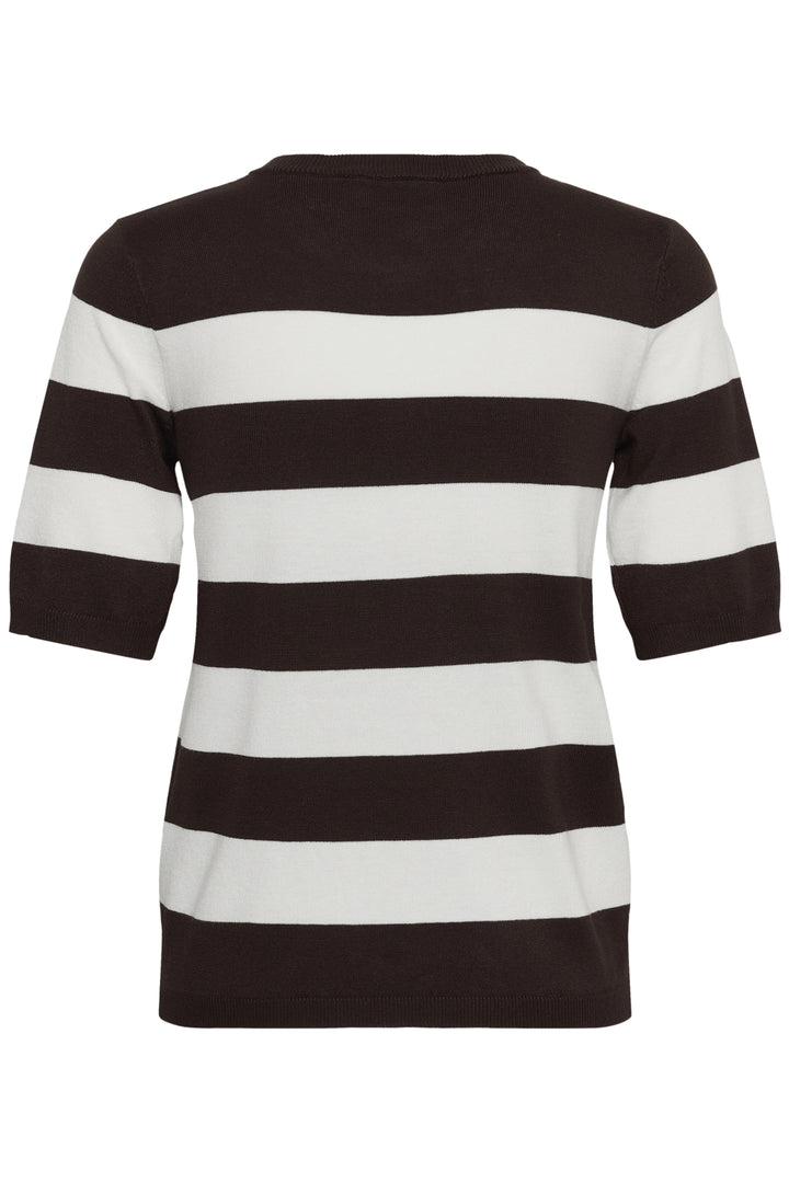 KAlizza Striped Knit - Coffee Bean/Chalk Wide Stripe