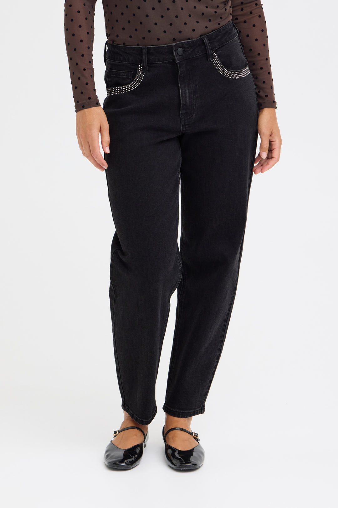 PZFELIZIA HighWaist JEANS TAPERED LEG - Black Denim