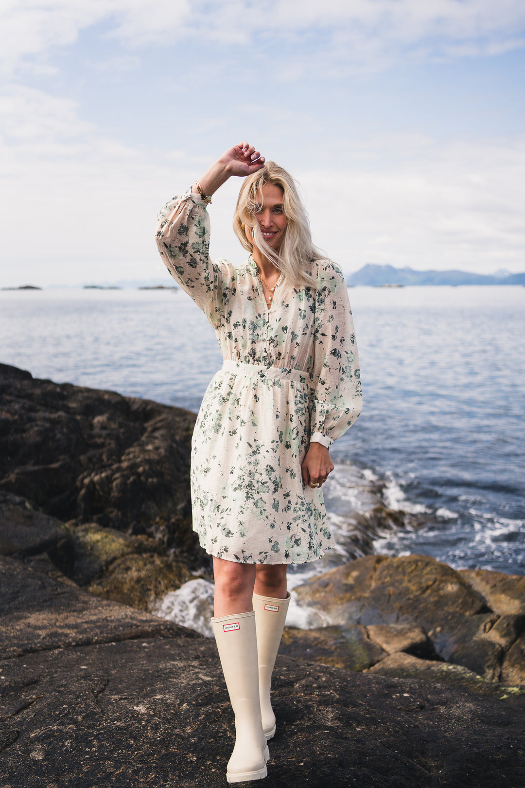 Anna Dress -  Green Tint Flower