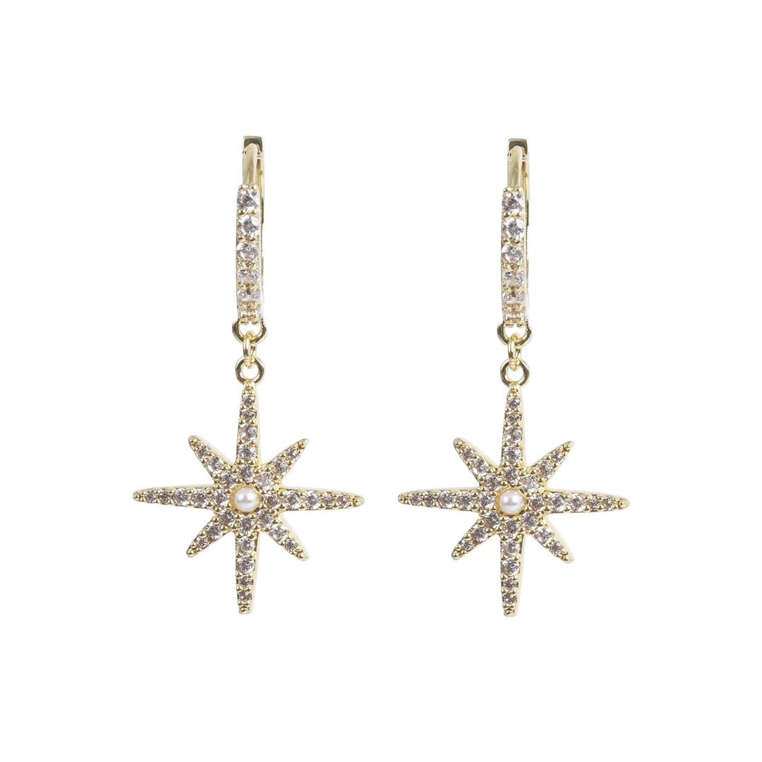 Stella Hoops Earring by Tone Damli - Gold/Crystal