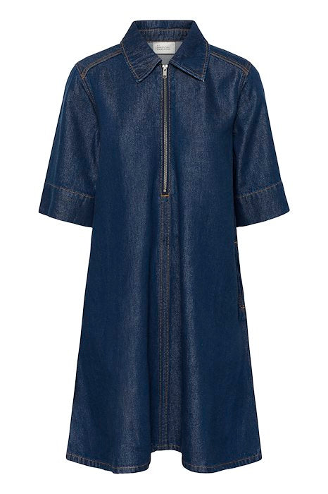 Malo 181 Short Zip-Dress - Dark Blue Un-Wash