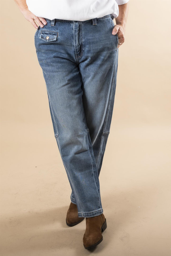 Aymen Chino Denim Jeans - Dark Blue