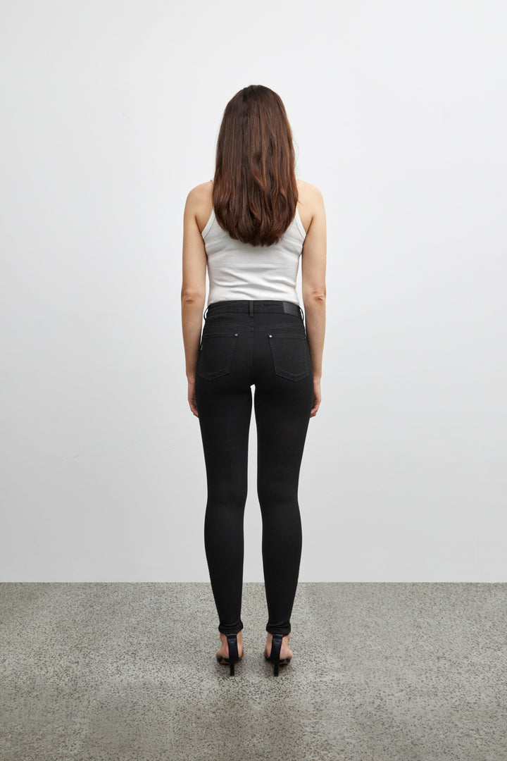 PZEMMELINA HighWaist Jeans Skinny Leg - Black Denim