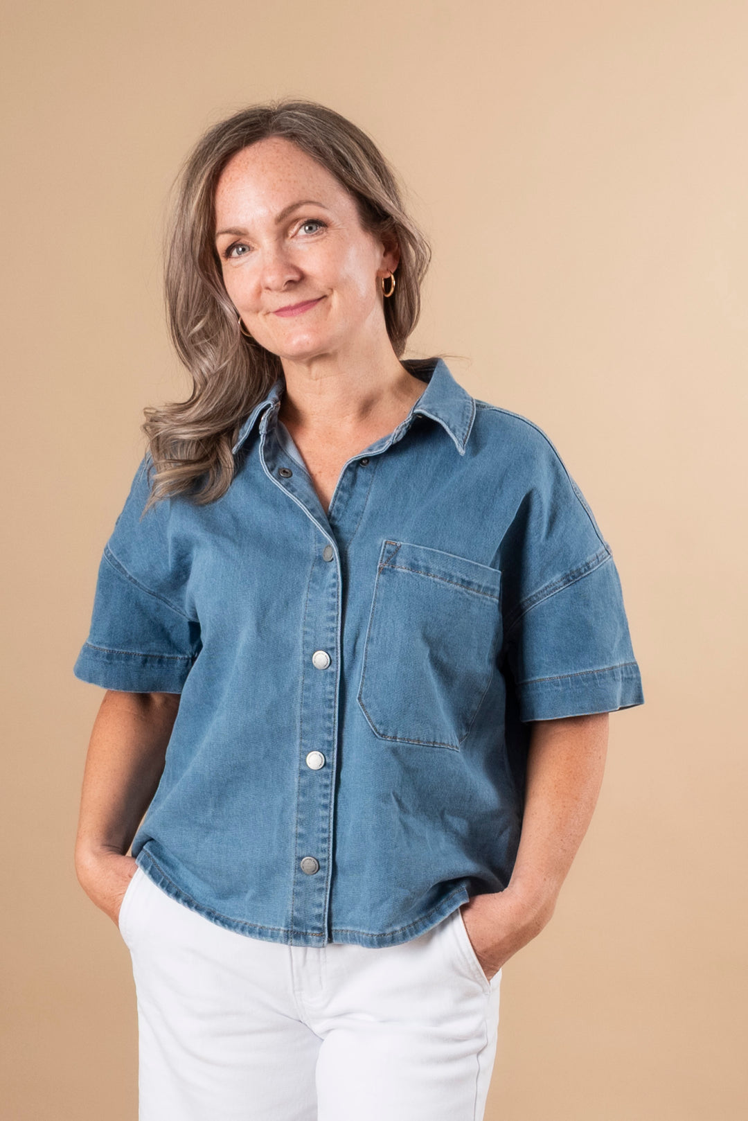 Linn 115 Boxy Shirt - Medium Blue Wash