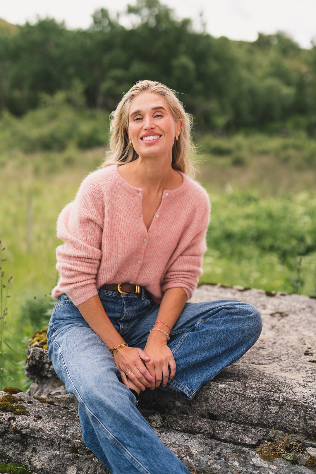 Amalie Cardigan - Misty Rose
