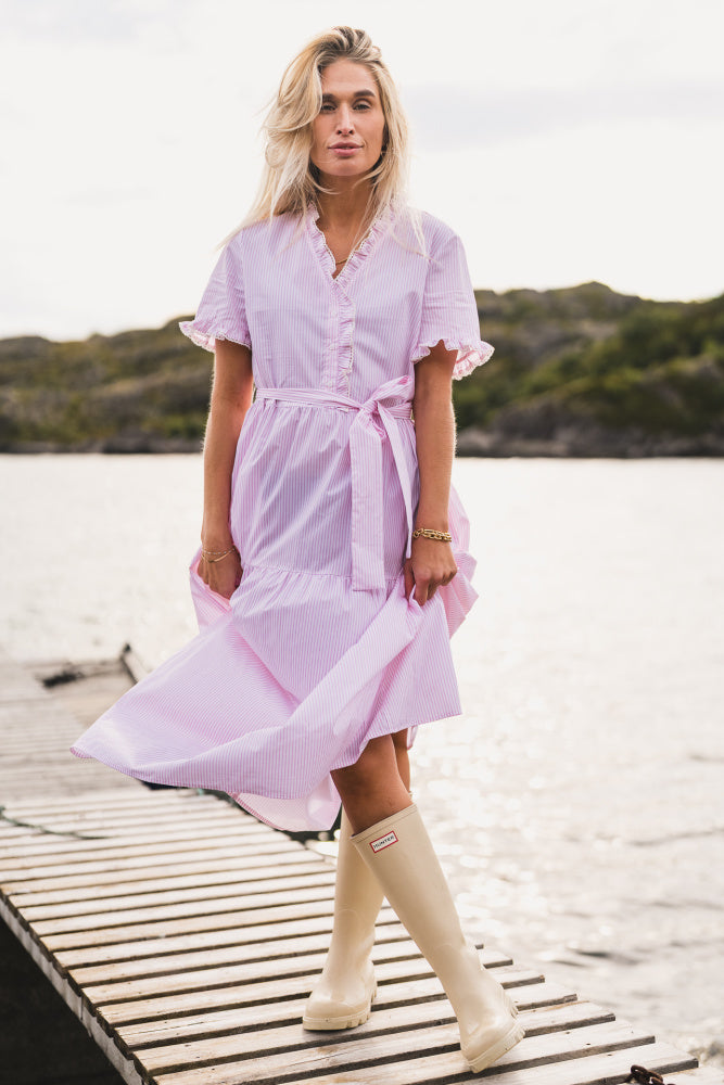 Ida Maja Shirt Dress - B Wht/S lilac