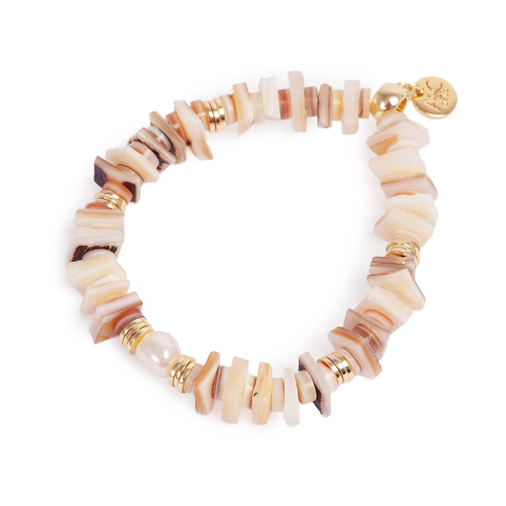 Nature Beads Bracelet - Beige shell