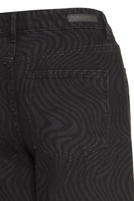 BYLYSSA JEANS - Black Animal Mix