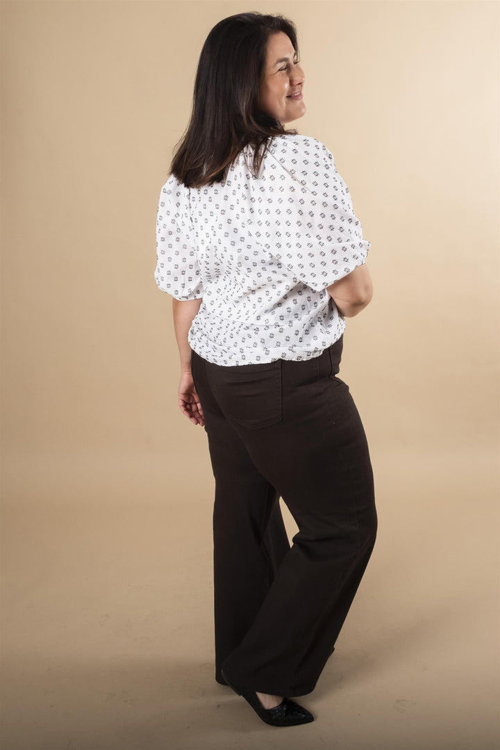 KClanni Blouse - Offwhite / Black dobby