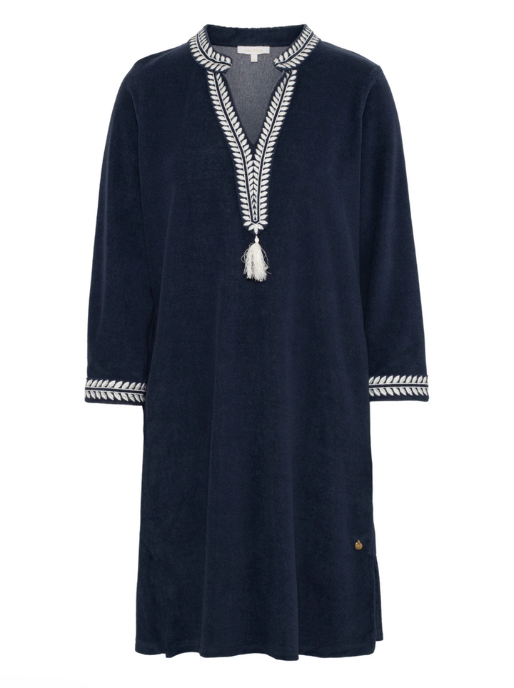 Kaftan Short Dress - Navy