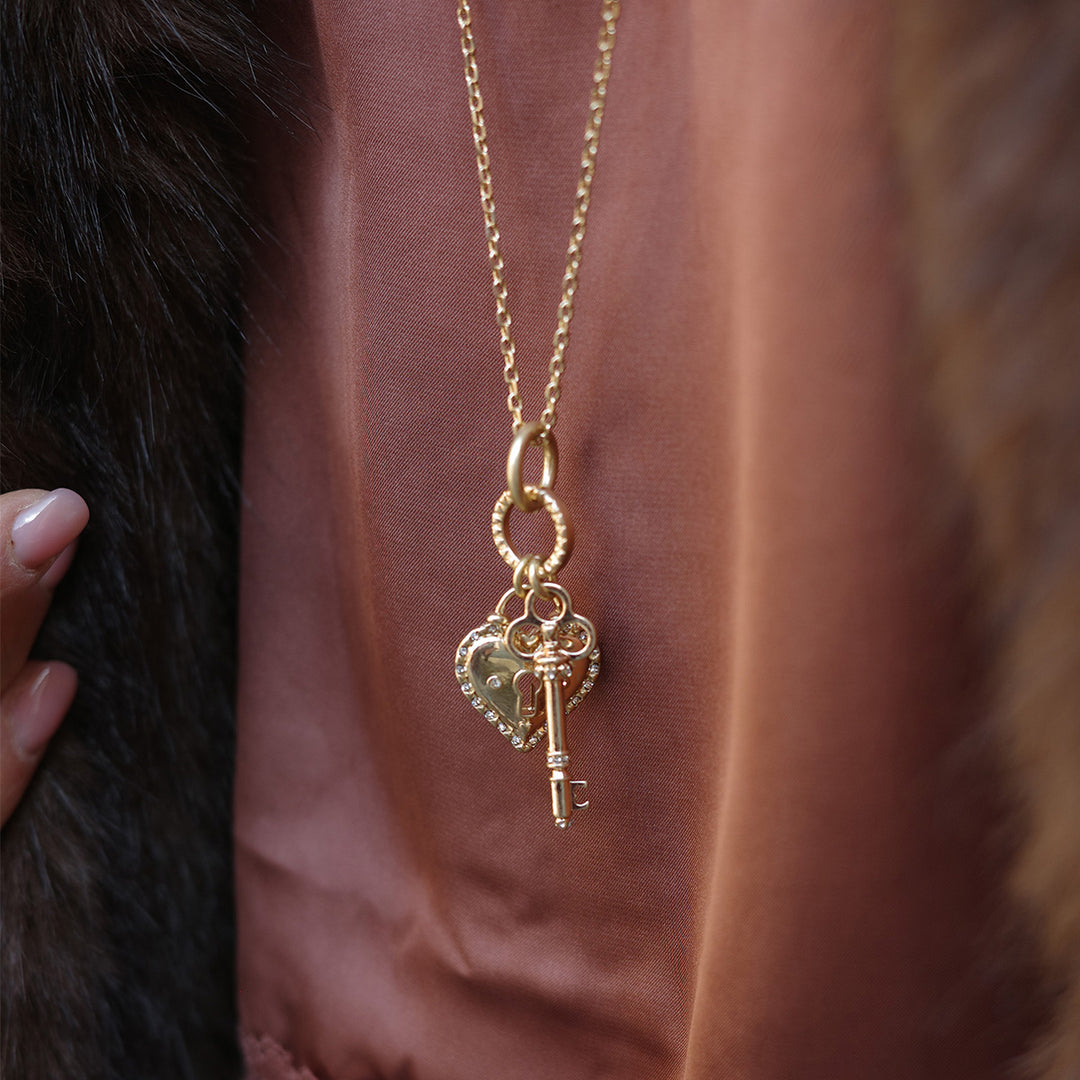 Open My Heart Necklace Long - Gold