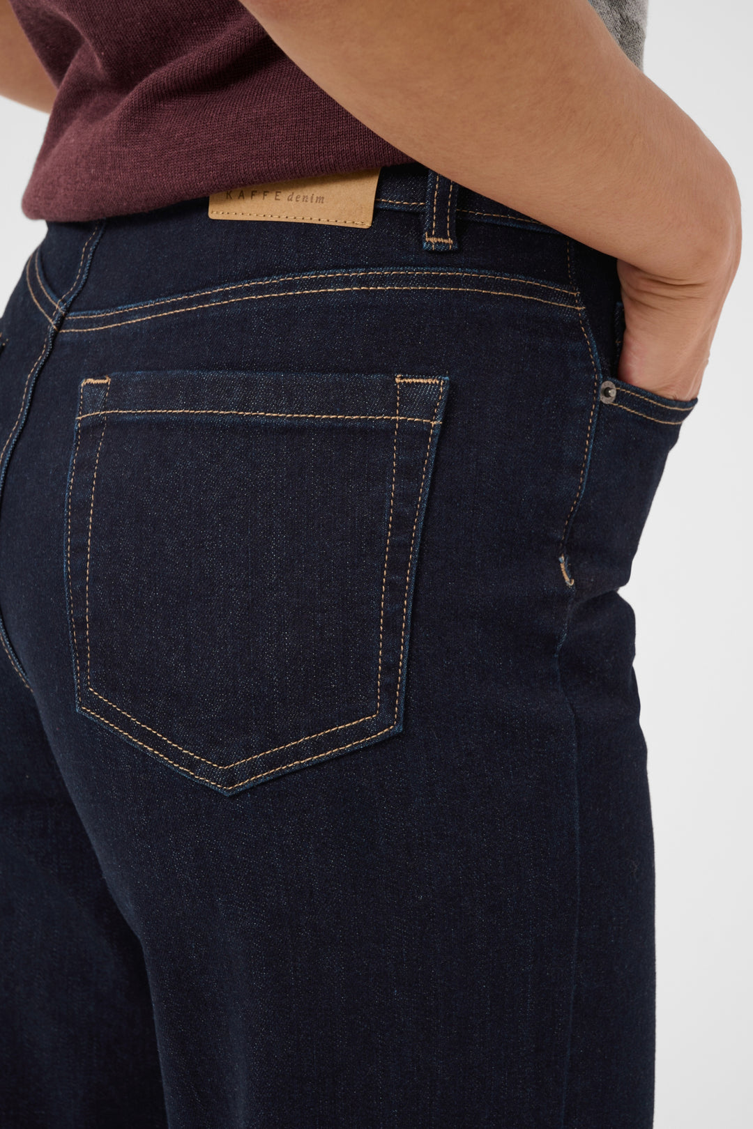 KAmeadow HighWaist Reg Fit Jeans - Dark Blue Unwashed Denim