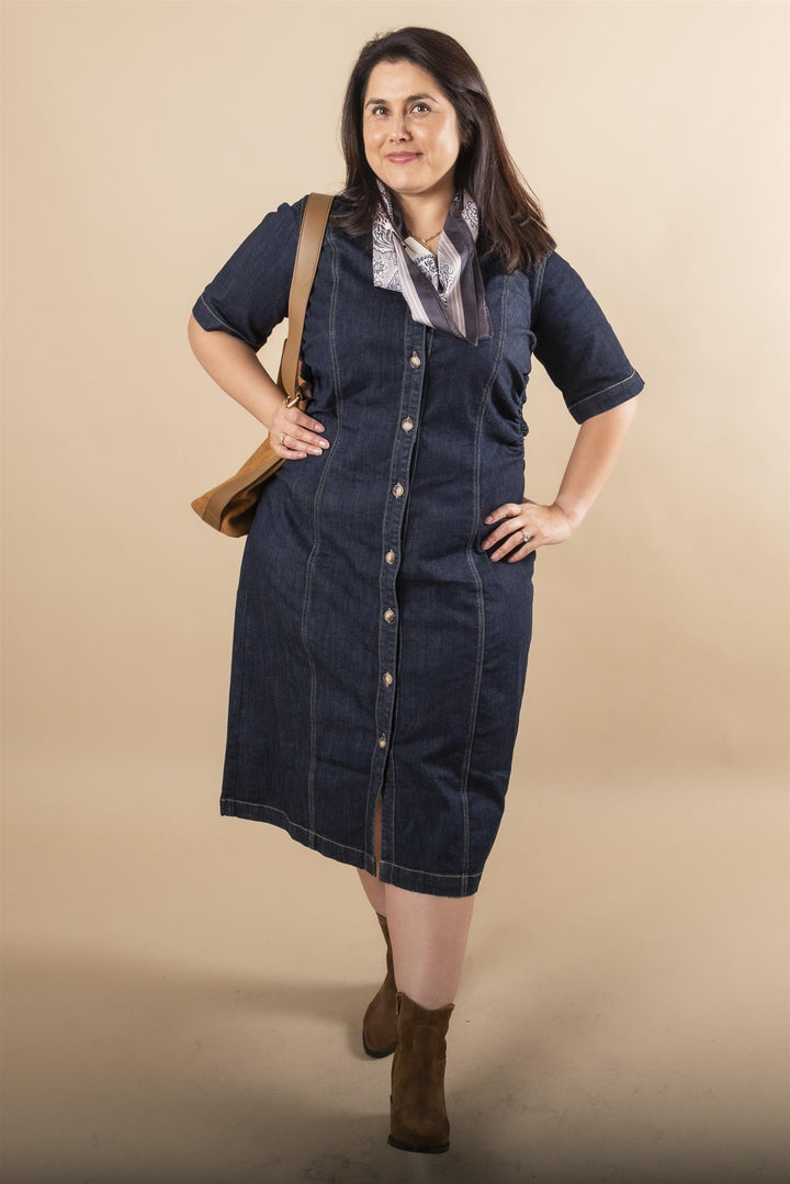 KCmally Denim Dress - Raw blue denim