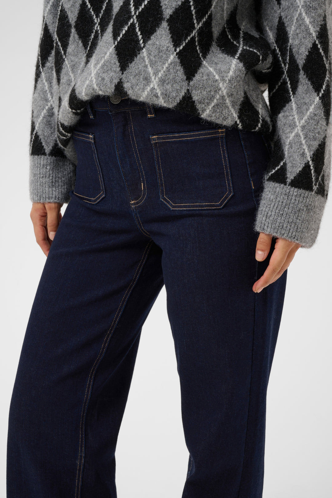 KAbrook HighWaist Reg Fit Jeans - Dark blue unwashed denim