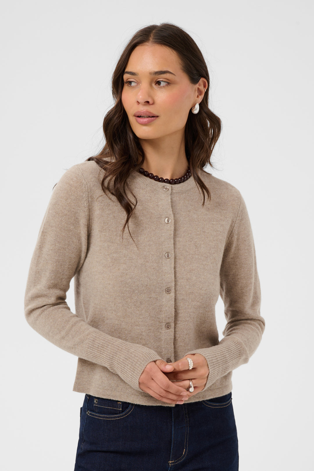 KAcashie Cardigan - Beige melange