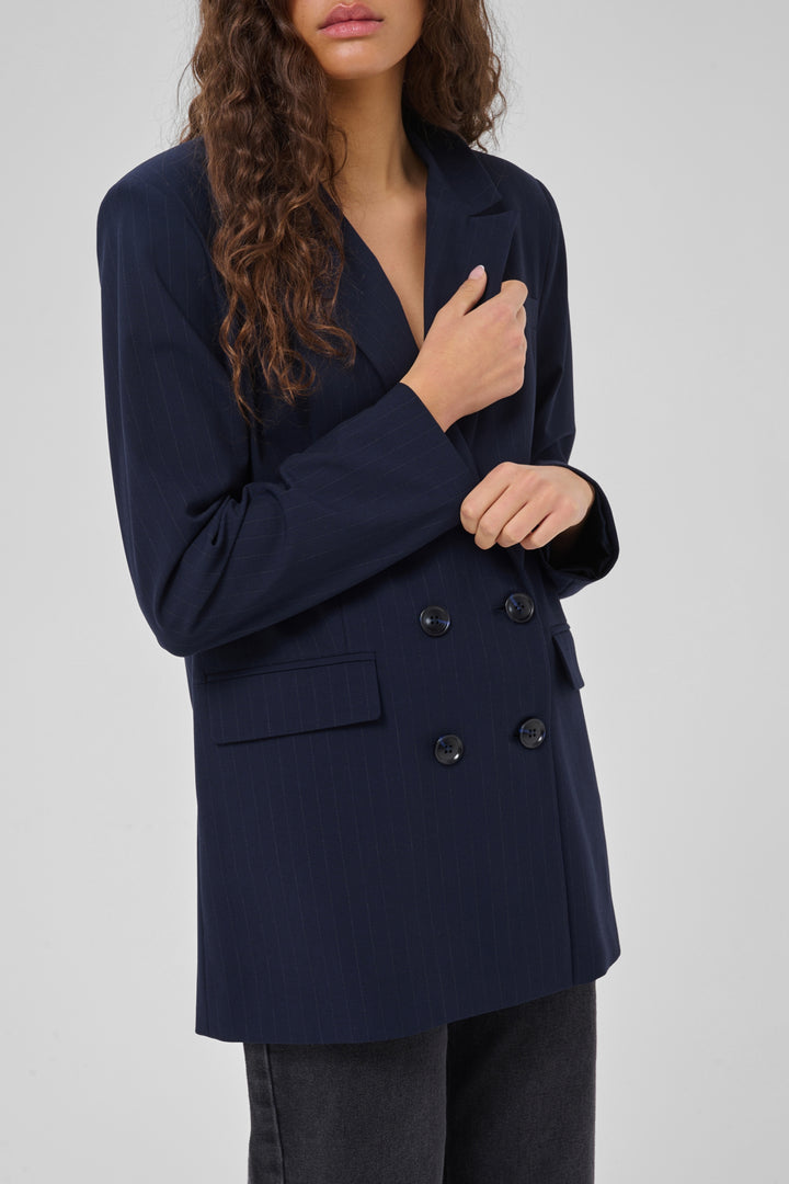 Lana Boxy Blazer - Dark Sapphire Blue