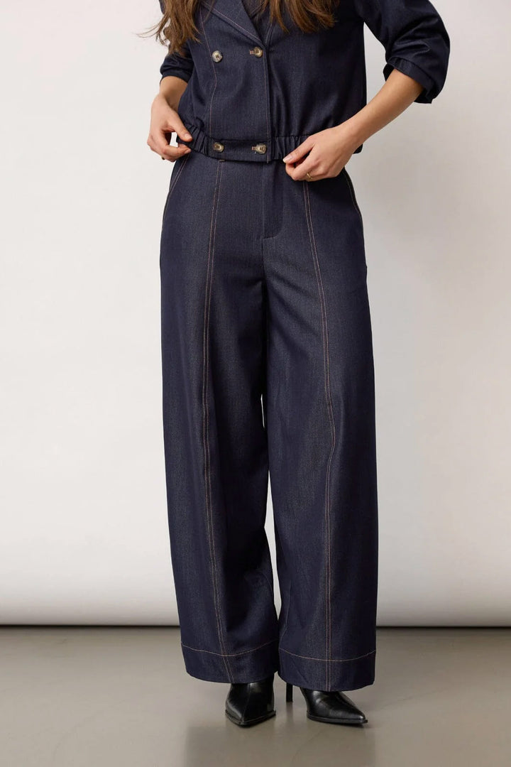 Terry Barrel Pant - Navy Denim