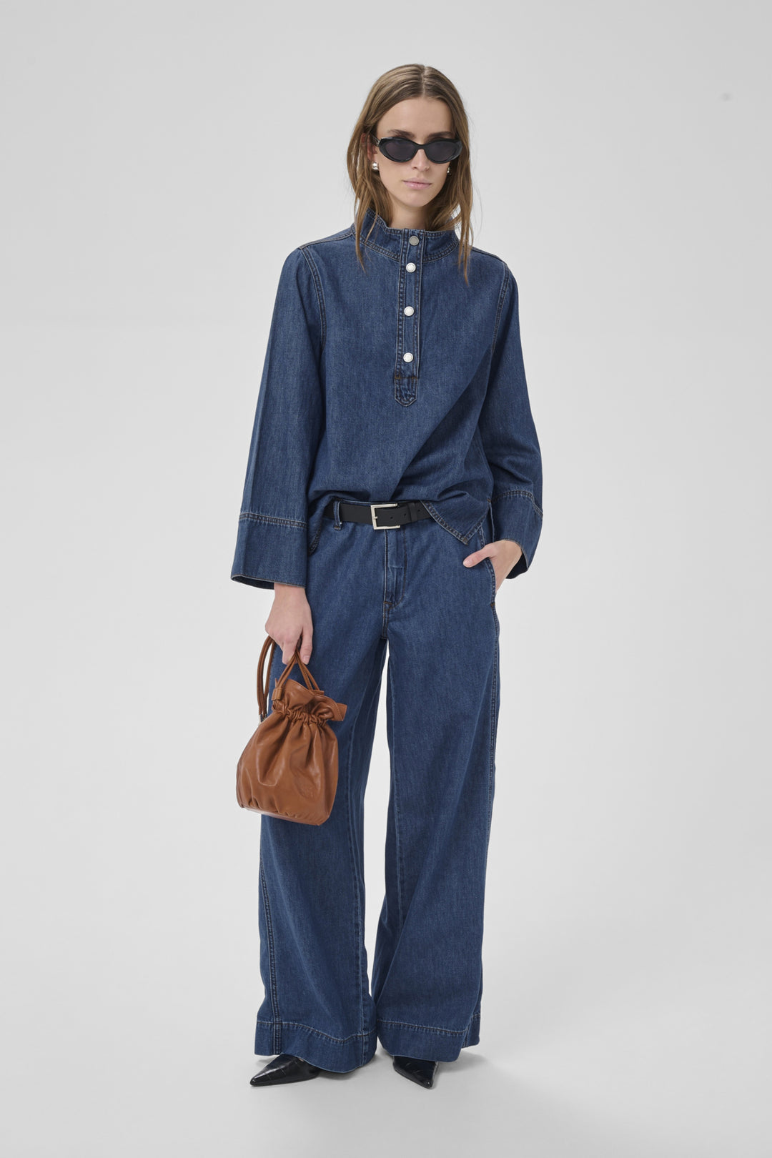 Hilma 171 Boxy Blouse - Medium Blue Wash