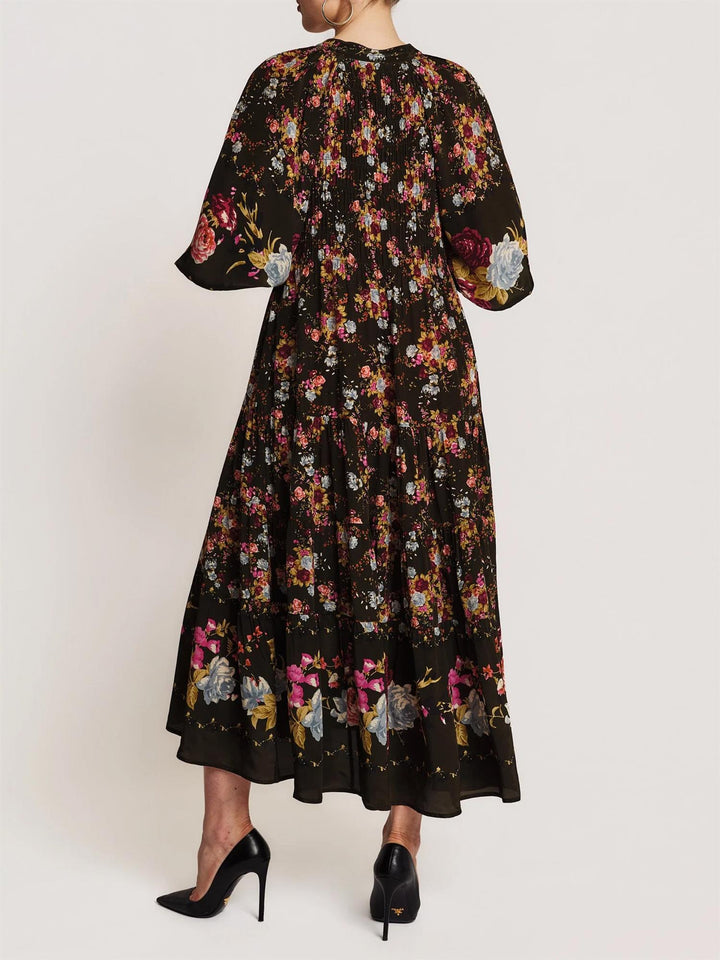 Bohemian Shift Dress - Forest Bouquet