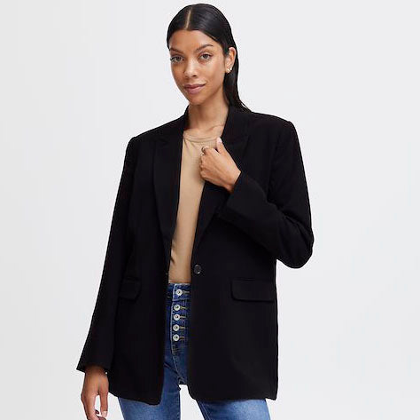 BYDANTA BLAZER - HEAVY WOVEN - Black