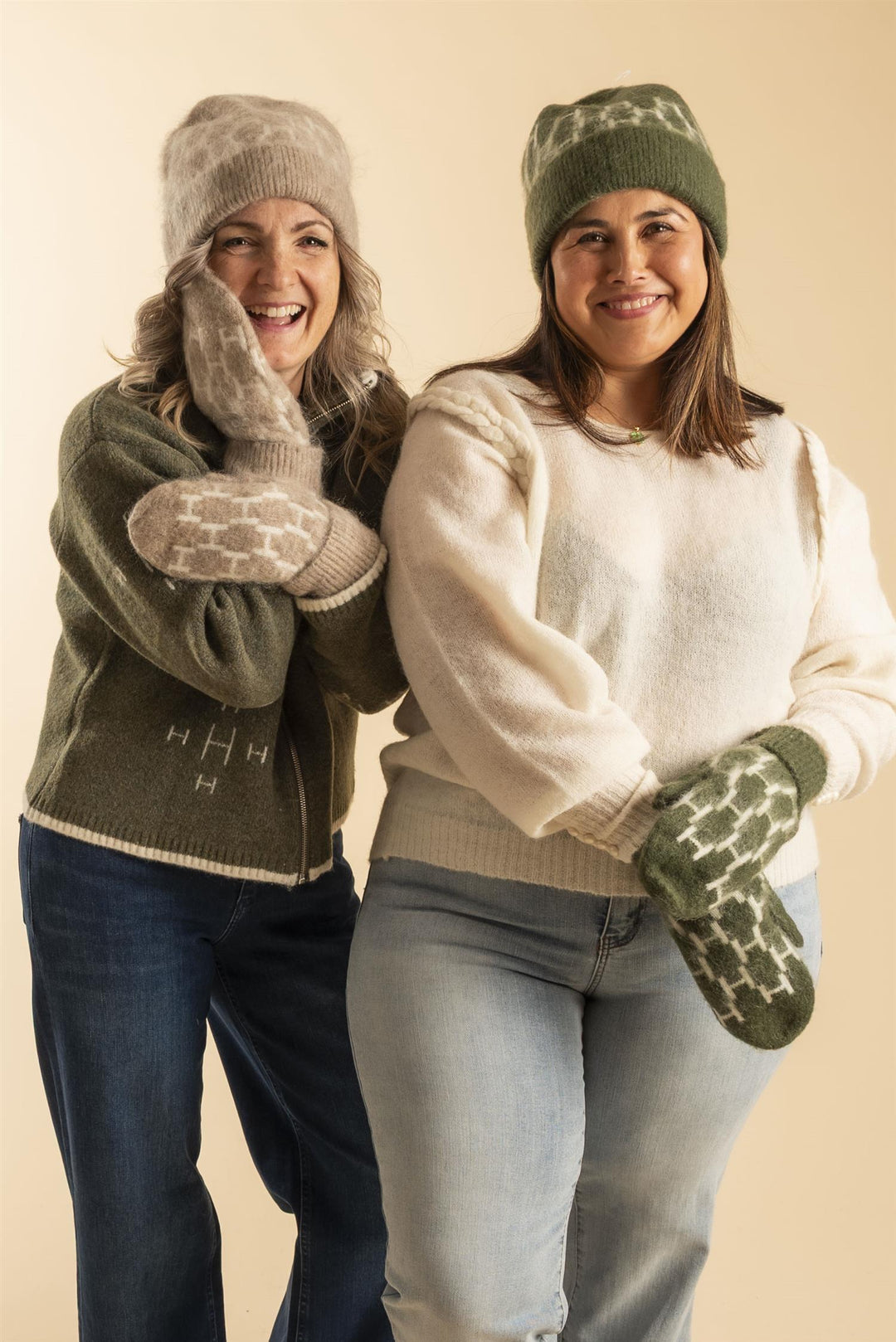 Gera Mittens - Light Brown Melange