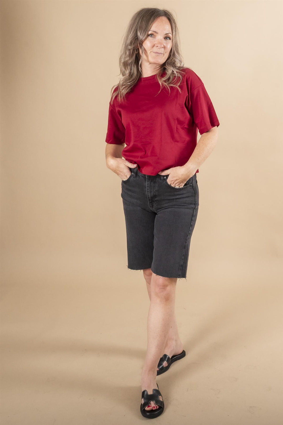 LouisMW 139 High Long Shorts - Black Retro Wash