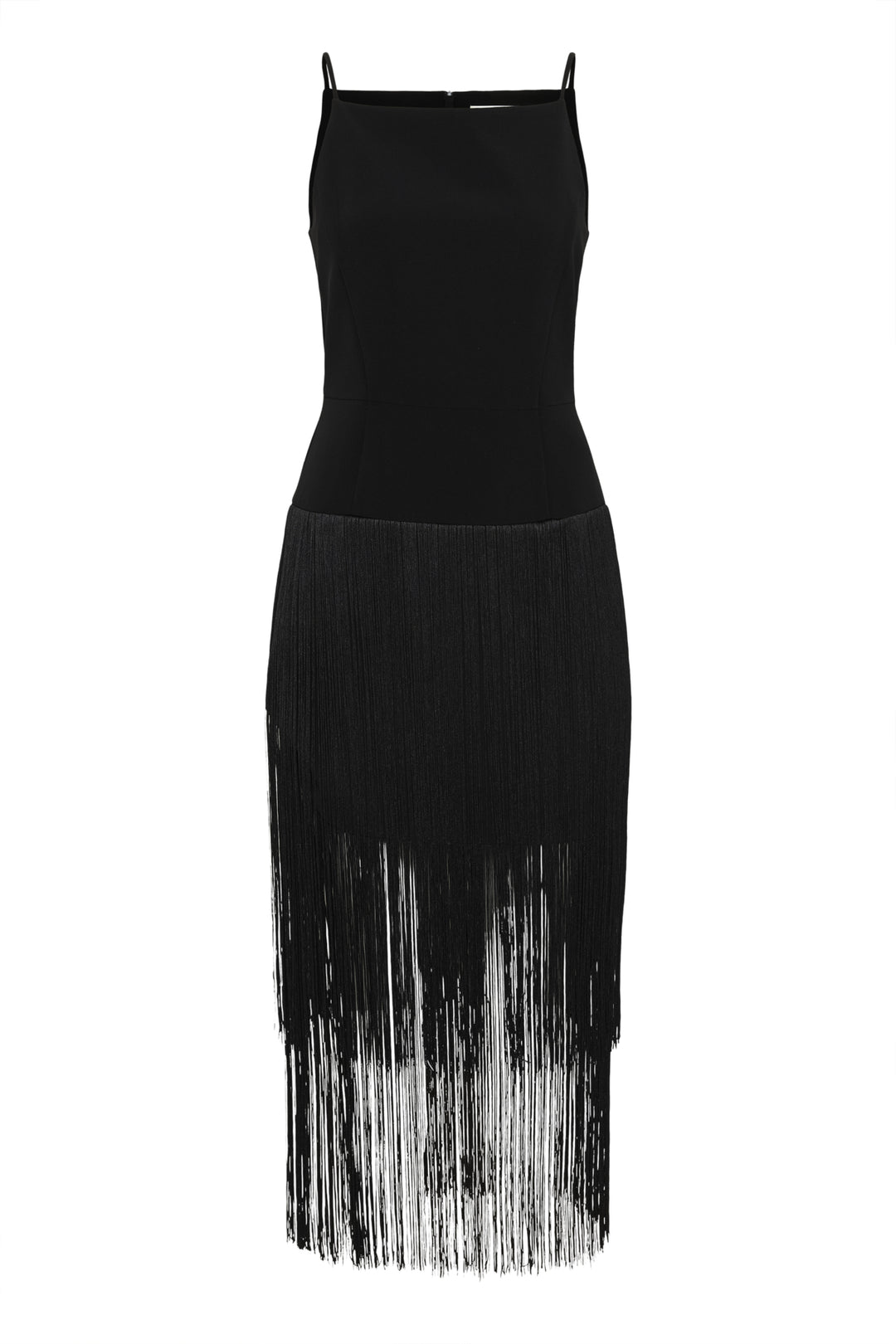 CHARLEENE FEST FRINGE DRESS - Black
