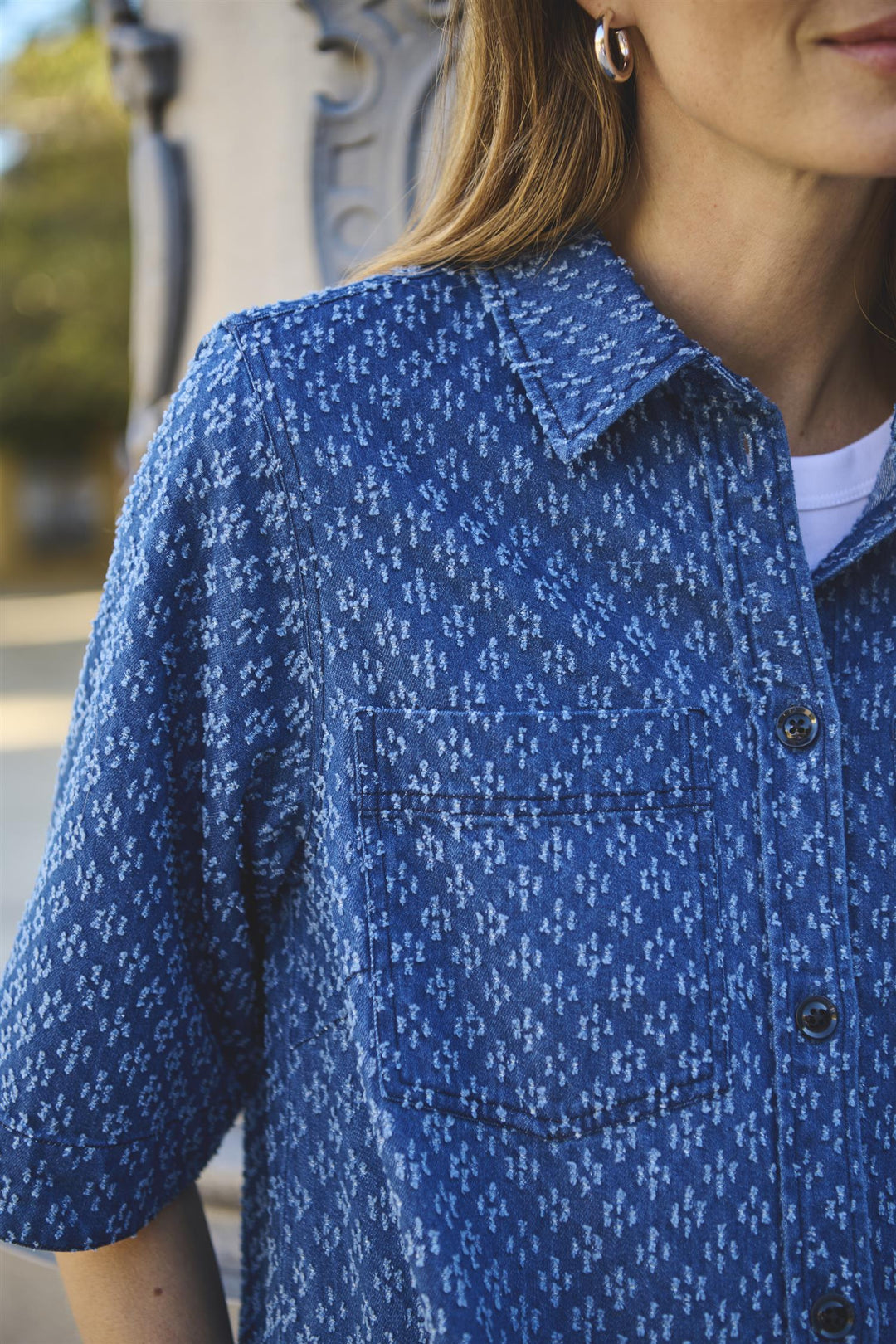 Sardia Denim Dress - Ditressed Blue Denim