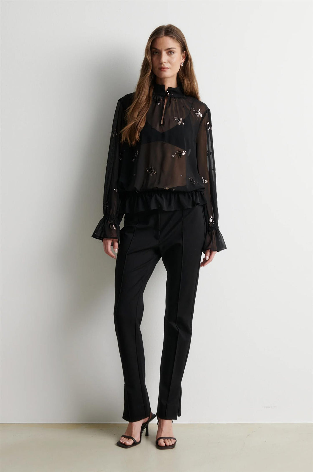 Luma Sequin Blouse - Black