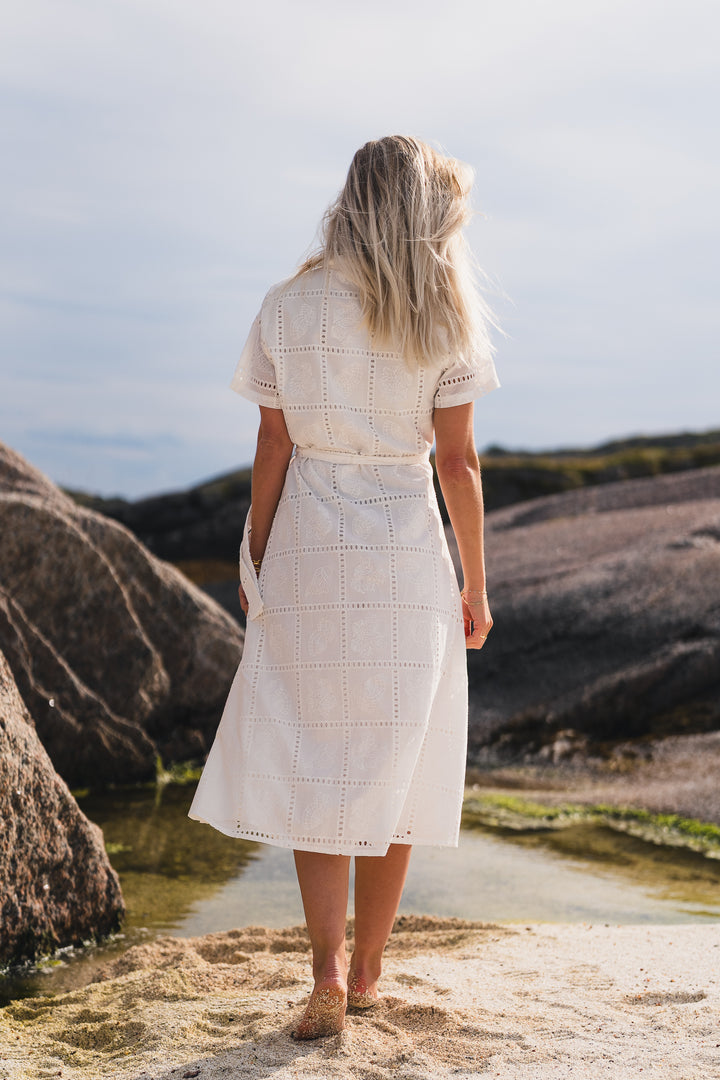 Lea shirt Dress - Egret